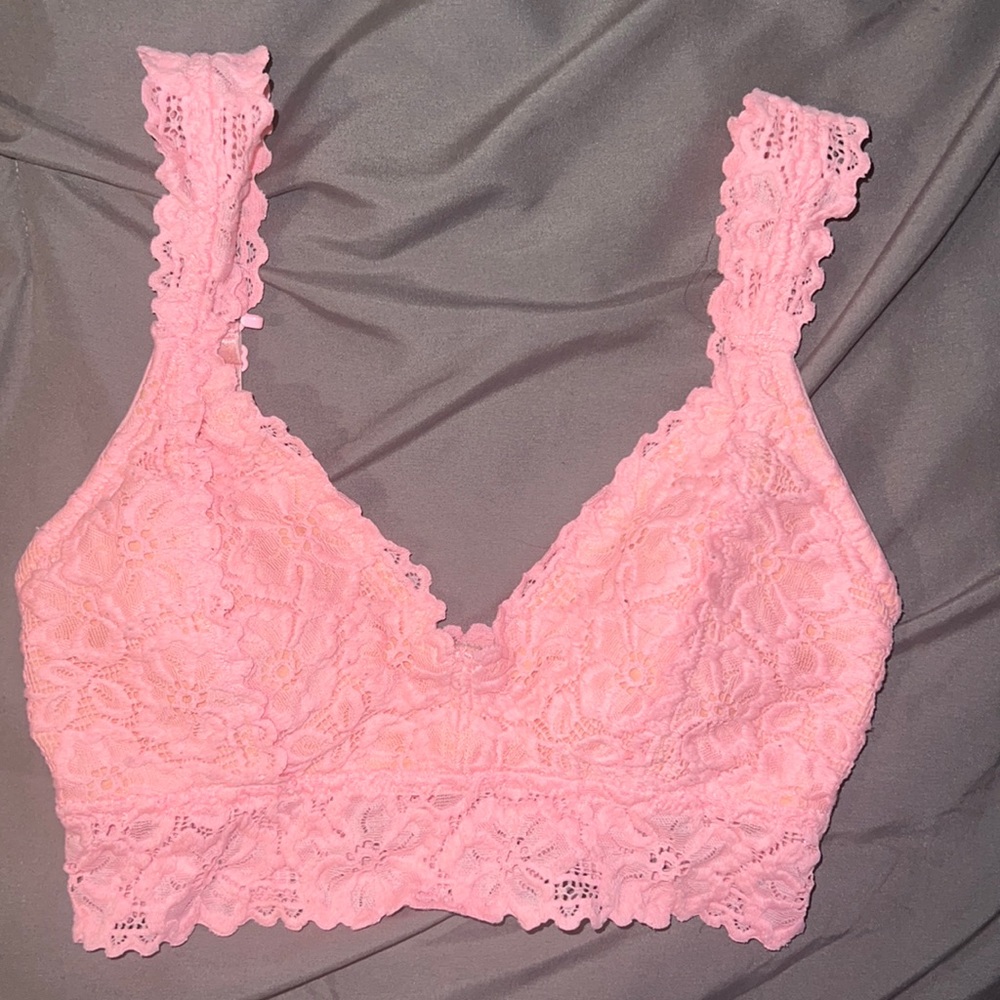 Bright pink bra